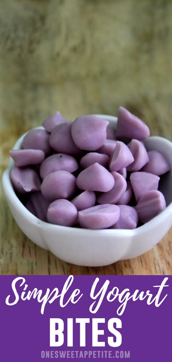 These easy Blueberry Yogurt Drops are the perfect bite sized snacks for tiny fingers. Made with fresh blueberries and yogurt.