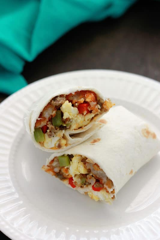 Easy Breakfast Burritos - Perfect freezer meal or camping recipe! 