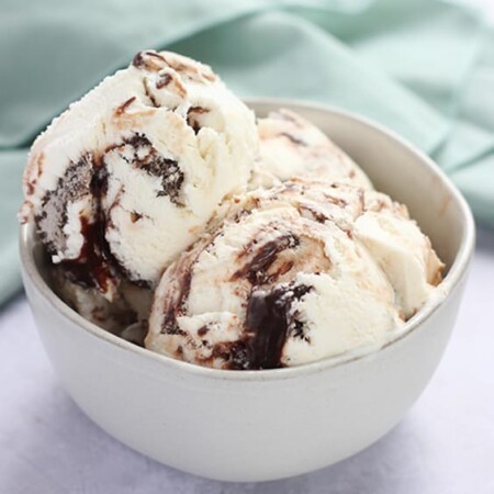 Fudge Swirl Ice Cream Recipe (No Churn) - One Sweet Appetite