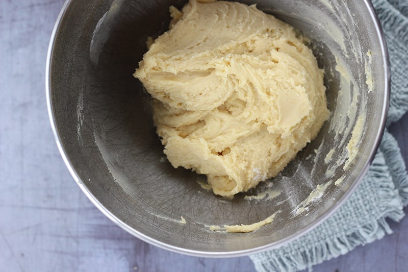 biscotti dough in a mixing bowl