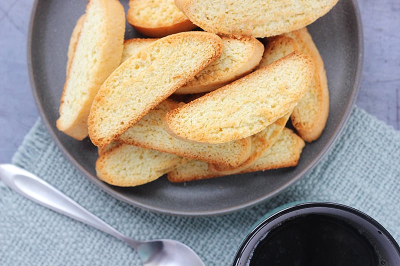 plate full of biscotti cookies