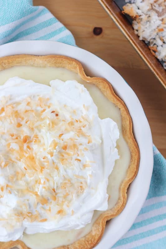 Coconut Cream Pie Recipe- Made with Toasted Coconut!
