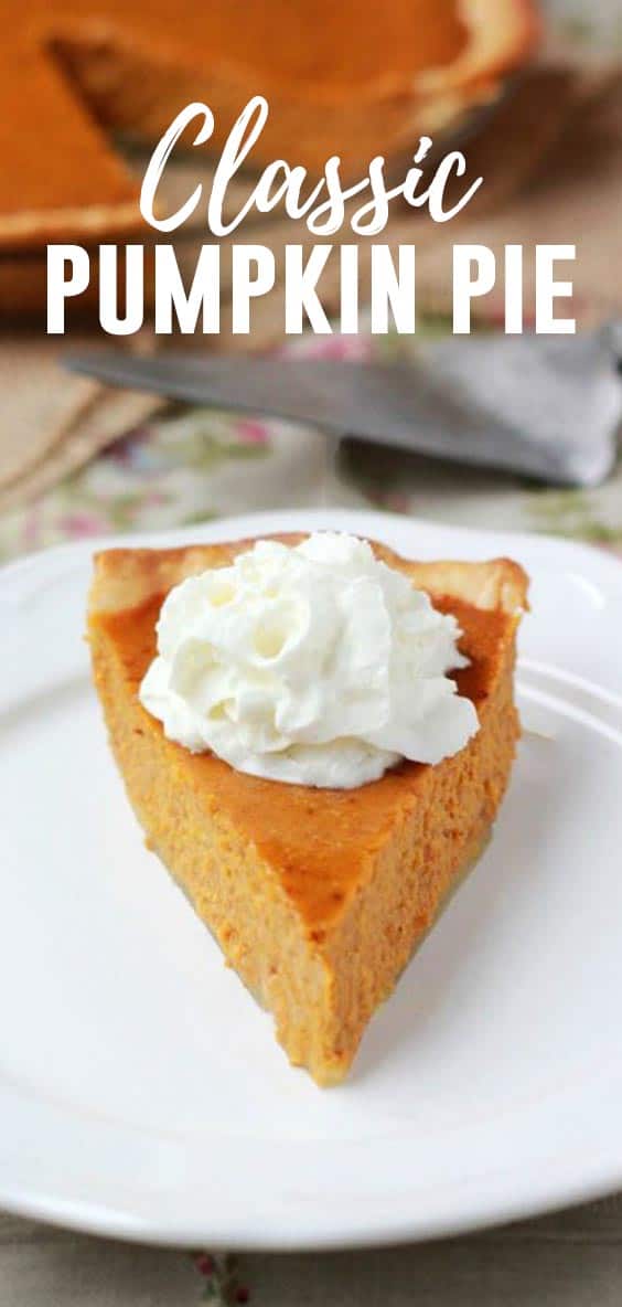 This classic Pumpkin Pie Recipe comes straight off the back of the Libby's can and is still one of my favorites!