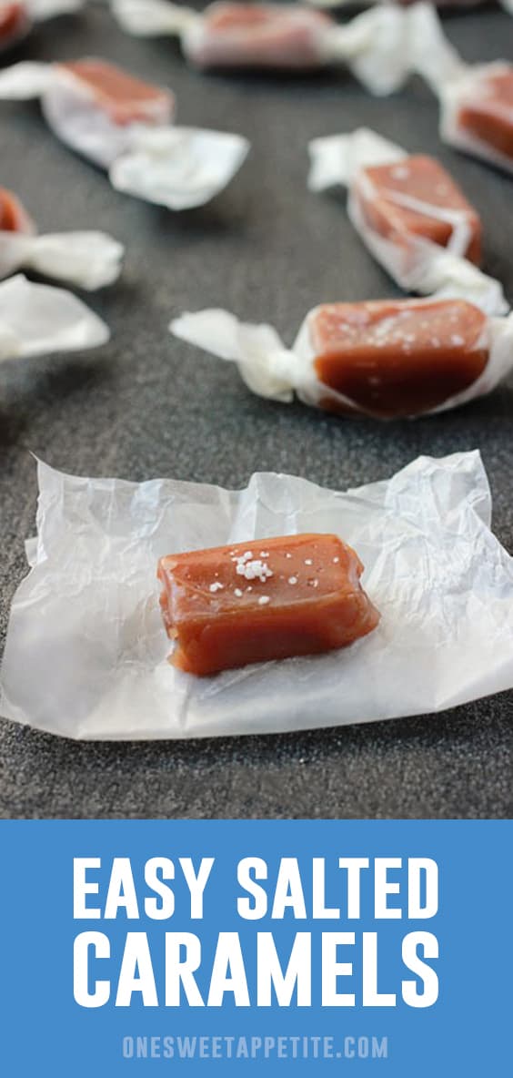 This recipe for homemade salted caramels is a must-make! Easy to follow instructions and perfect caramel candies every time! 