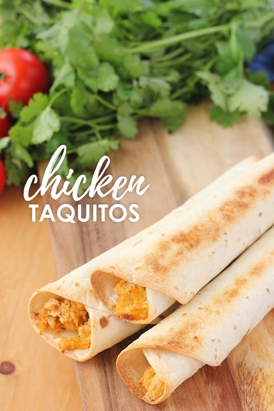 chicken taquitos on a cutting board