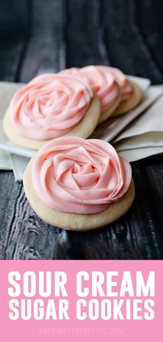 This easy Sour Cream Sugar Cookie Recipe has the perfect balance of sweetness with the added tang of lemon. Perfect topped with a cream cheese frosting or dipped in chocolate!