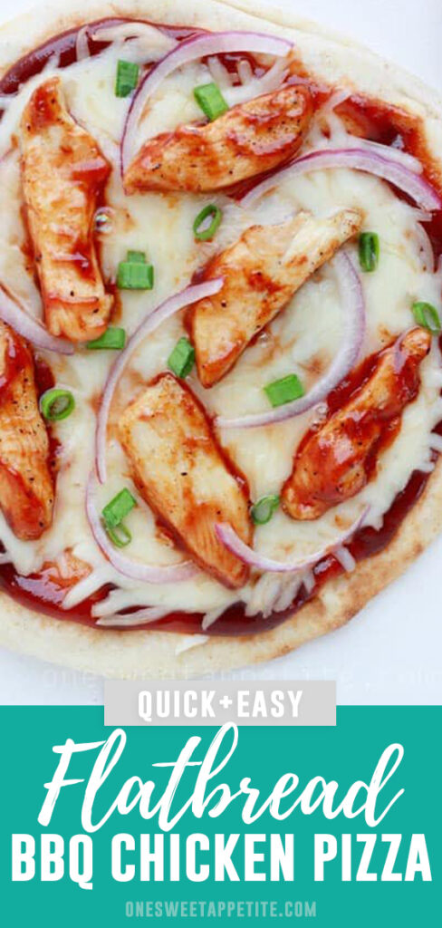 This easy BBQ Chicken Flatbread Pizza recipe is the perfect quick dinner. Ideal for using leftovers and easy to customize with the addition of your favorite toppings. 