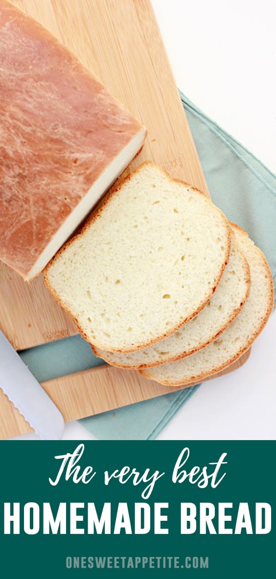 The Best Homemade Bread recipe - This recipe makes TWO fluffy loaves of homemade white bread! Tastes so much better than store bought!