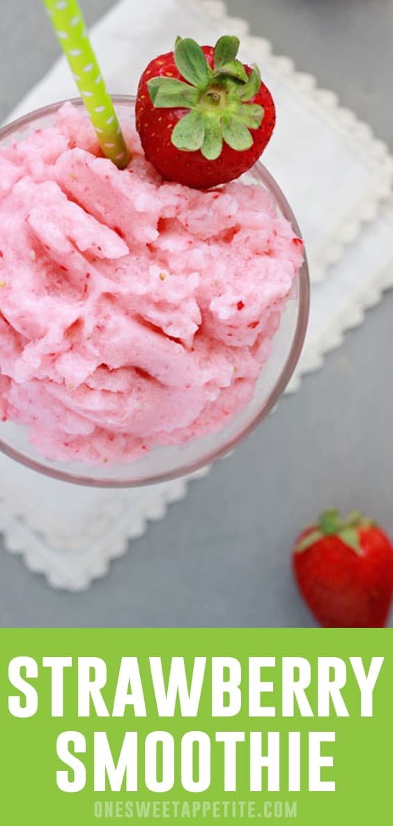 This strawberry smoothie recipe is a healthy option for the entire family! Made with fresh berries, yogurt, and almond milk for a healthy sweet treat. 