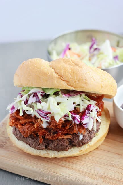 pork slaw burgers with pulled pork