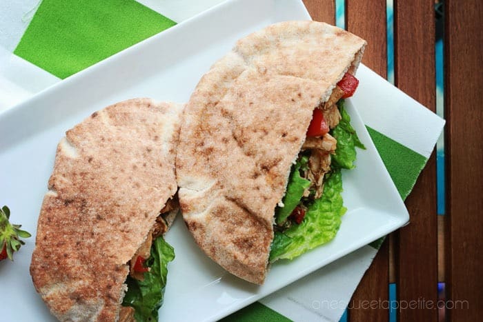 Italian Chicken Pita - One Sweet Appetite