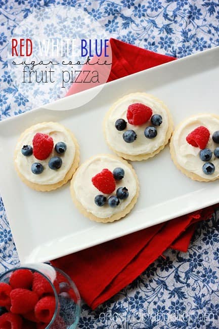 4th of july fruit pizza cookies red white and blue