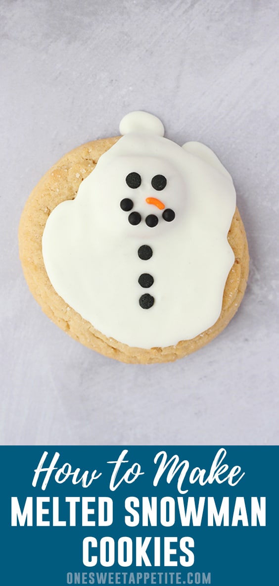 Melted Snowman Cookies. These easy Christmas cookies start with a sugar cookie base. Melted chocolate and a vanilla wafer give it a fun cute melted snowman design! 