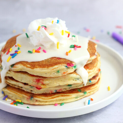 Birthday Cake Pancakes (Funfetti Pancakes) - One Sweet Appetite