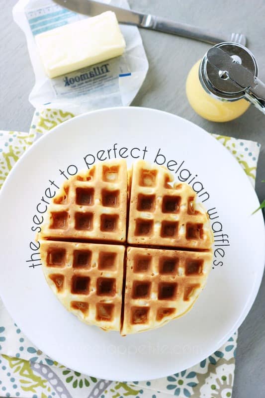 white plate topped with waffles