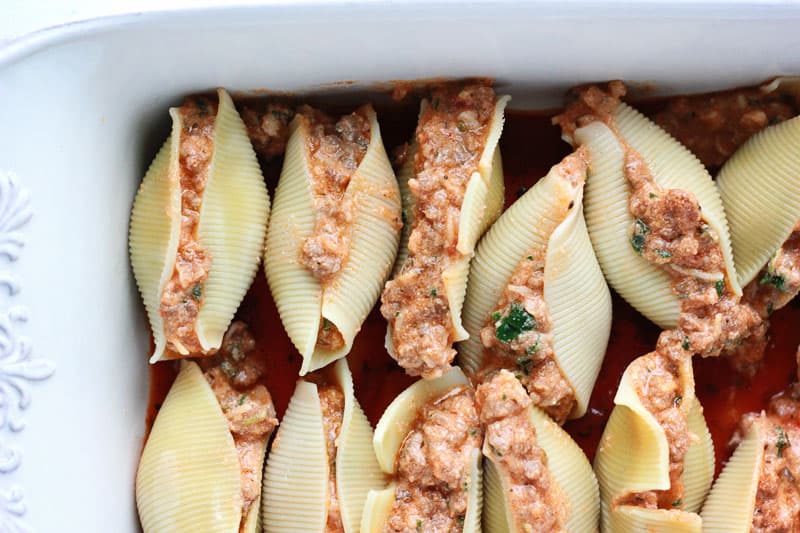 Lasagna stuffed shells- Easy dinner recipe
