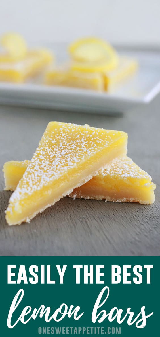 These perfect Lemon Bars have just the right amount of citrus flavor and are topped on a buttery crust! Easy to make and the best dessert recipe for spring! 