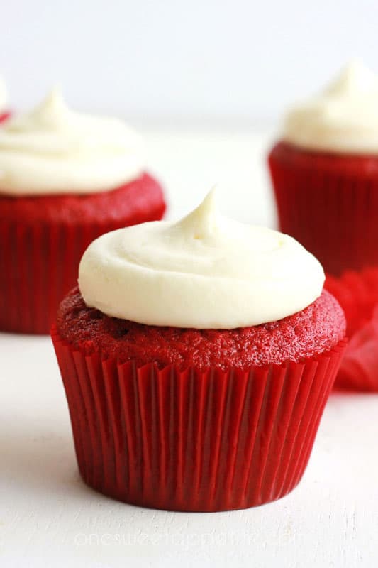 one red velvet cupcake