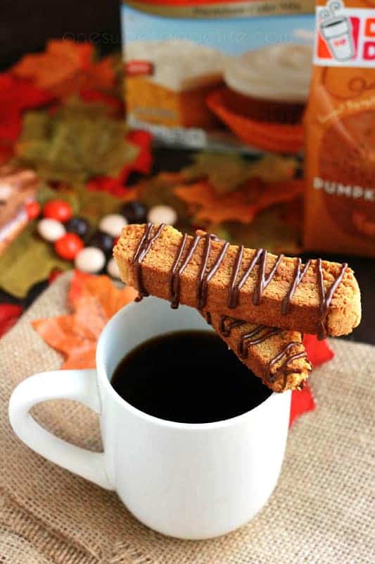 cake mix pumpkin biscotti on One Sweet Appetite