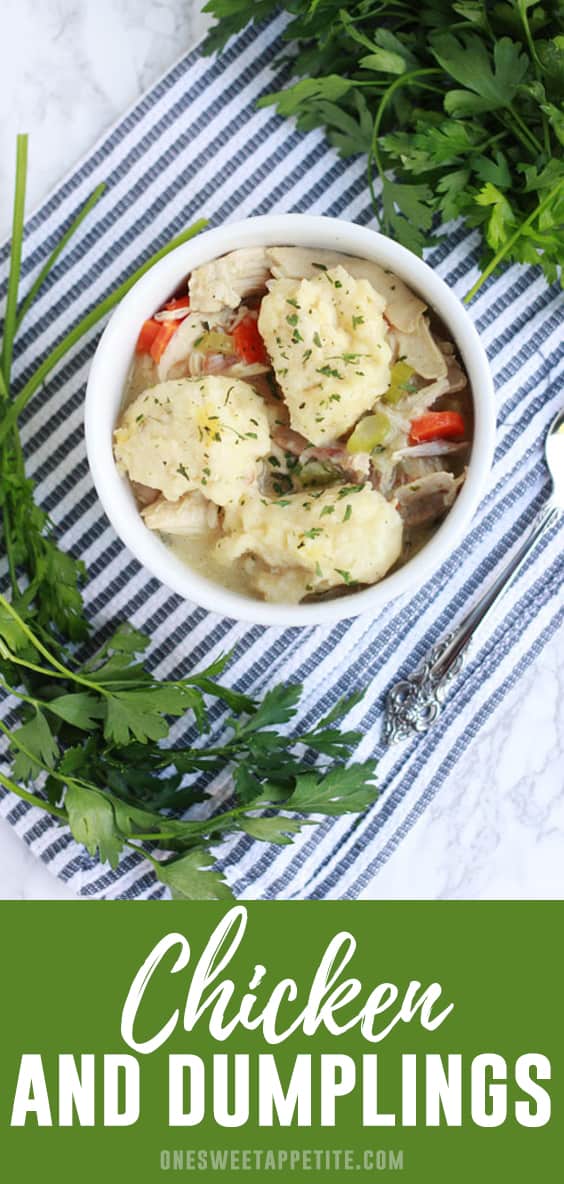 This chicken and dumplings recipe is a comfort food staple. Easy to make with rotisserie chicken and fresh vegetables for bold flavor.  