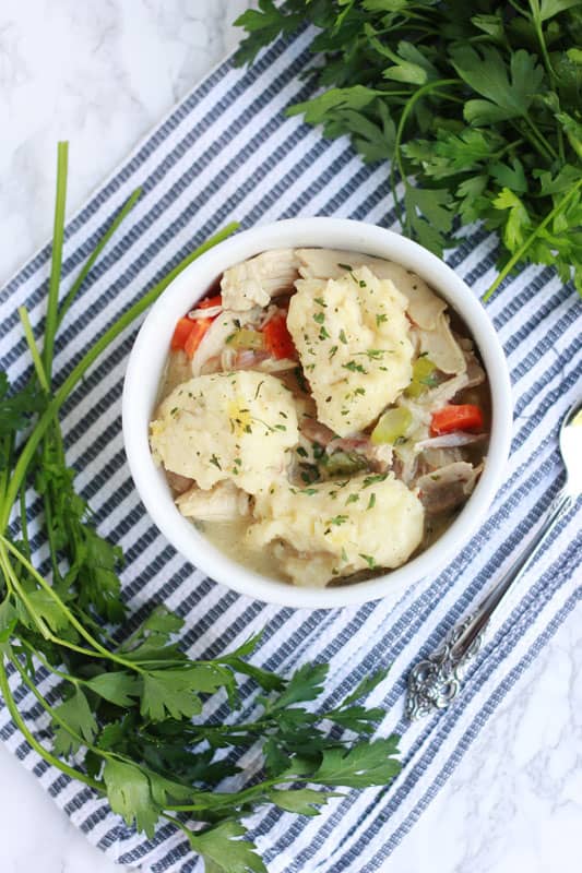 Chicken and dumplings on One Sweet Appetite