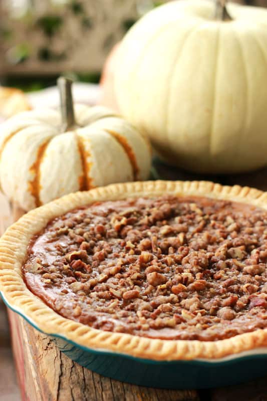 Streusel Pumpkin Pie on One Sweet Appetite