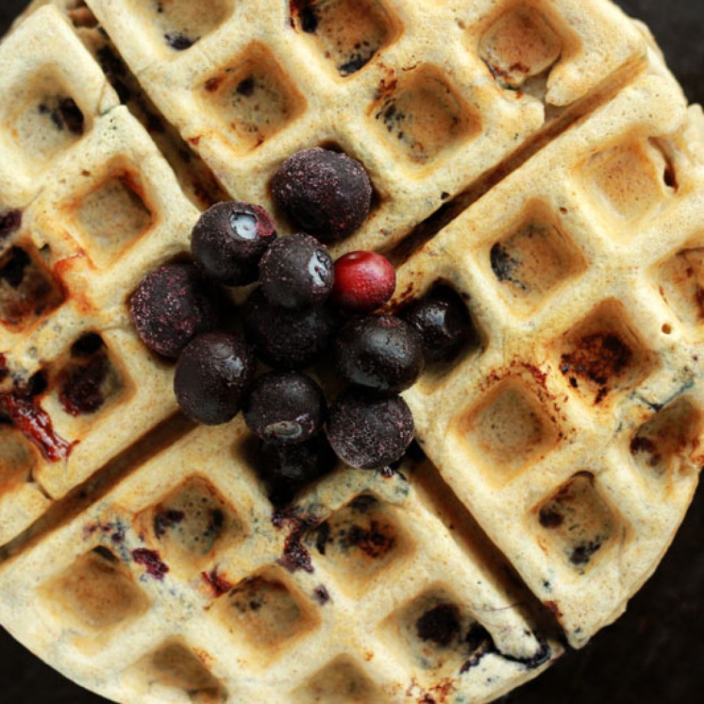 Crisp Fluffy Blueberry Waffles- Breakfast Recipe! - One Sweet Appetite