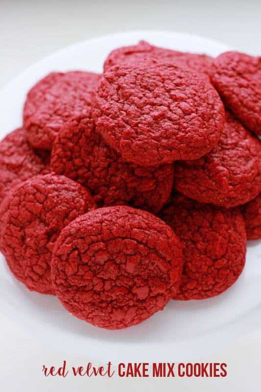 Red Velvet Cake Mix Cookies