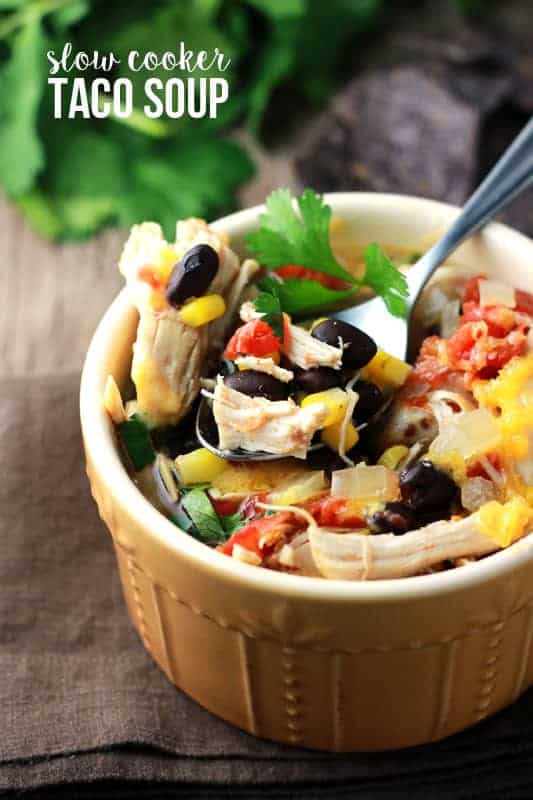 Taco Soup in Bowl with Spoon