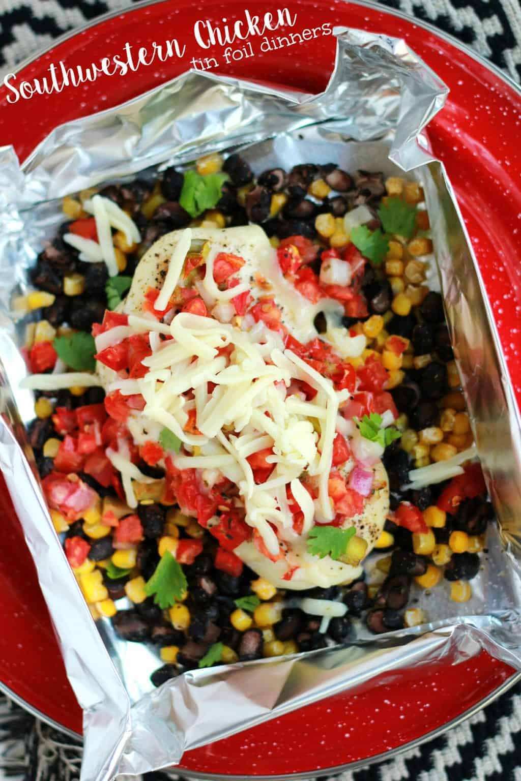 Southwestern chicken tin foil dinners on One Sweet Appetite