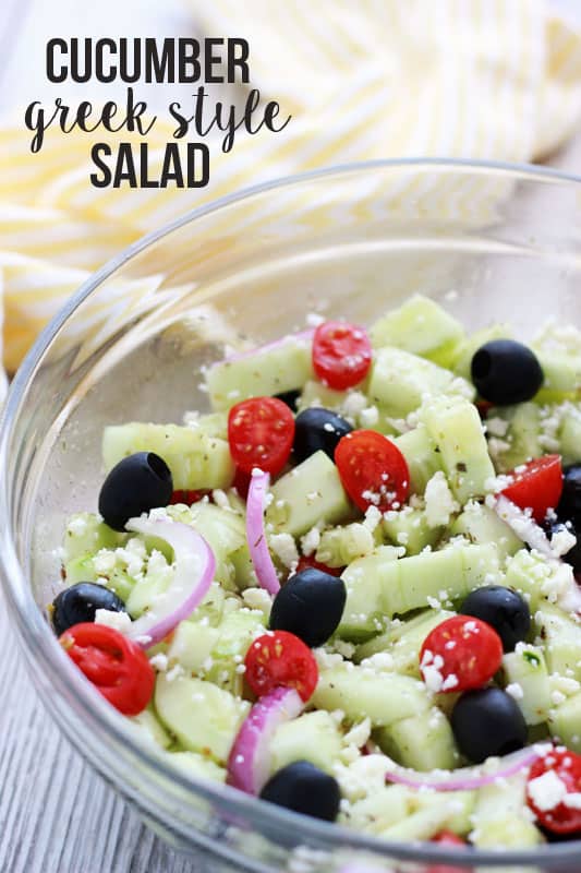 Cucumber Greek Salad - One Sweet Appetite