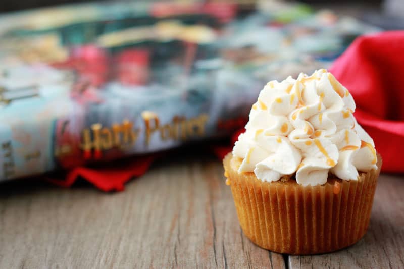 Butterbeer cupcake recipe on One Sweet Appetite