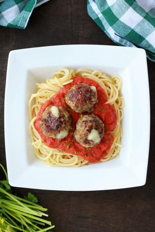 Mozzarella Stuffed Meatballs