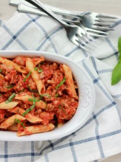 Tomato Basil Penne on One Sweet Appetite