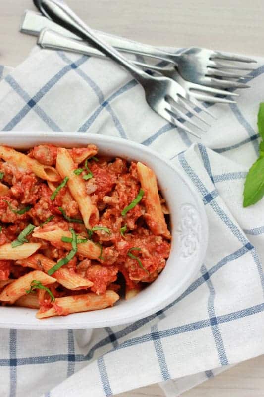 Tomato Basil Penne on One Sweet Appetite