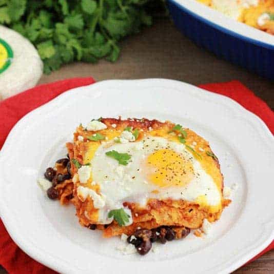 Easy Baked Huevos Rancheros Casserole - One Sweet Appetite