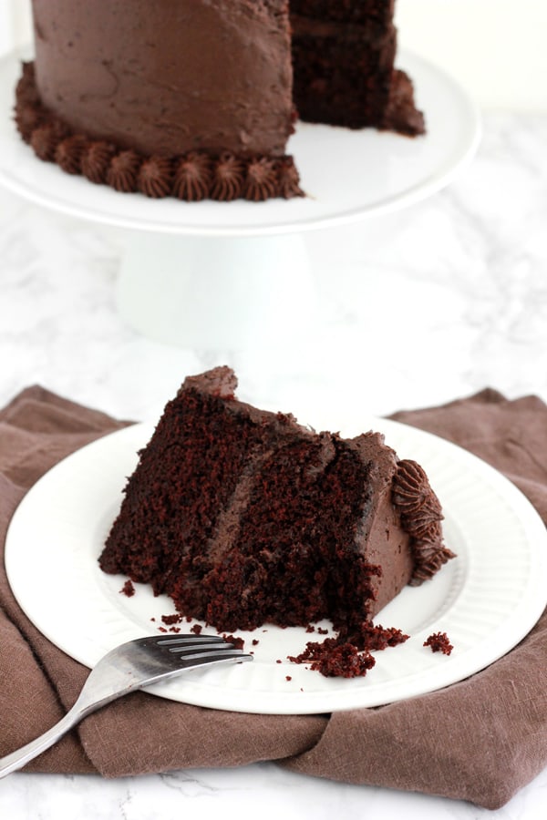 Chocolate Cake with Whipped Cream Frosting - One Sweet Appetite