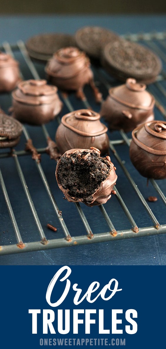 Easy Oreo Truffles. With just three ingredients (Oreo's, cream cheese, and chocolate) you can have a super simple and classy dessert recipe!