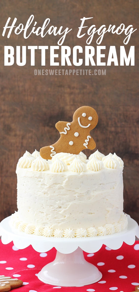 Perfect Holiday Eggnog Buttercream. Combine soft butter with powdered sugar, chilled eggnog, a pinch of nutmeg, and rum extract for a decadent frosting recipe