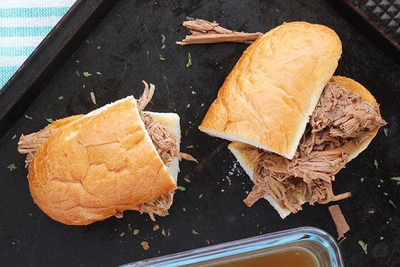 French dip sandwich made in a slow cooker