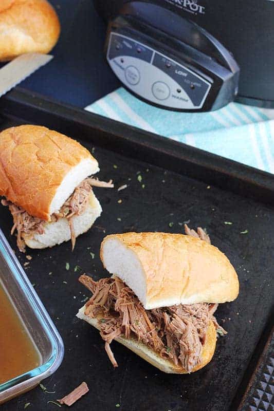 Slow Cooker French Dip Sandwich