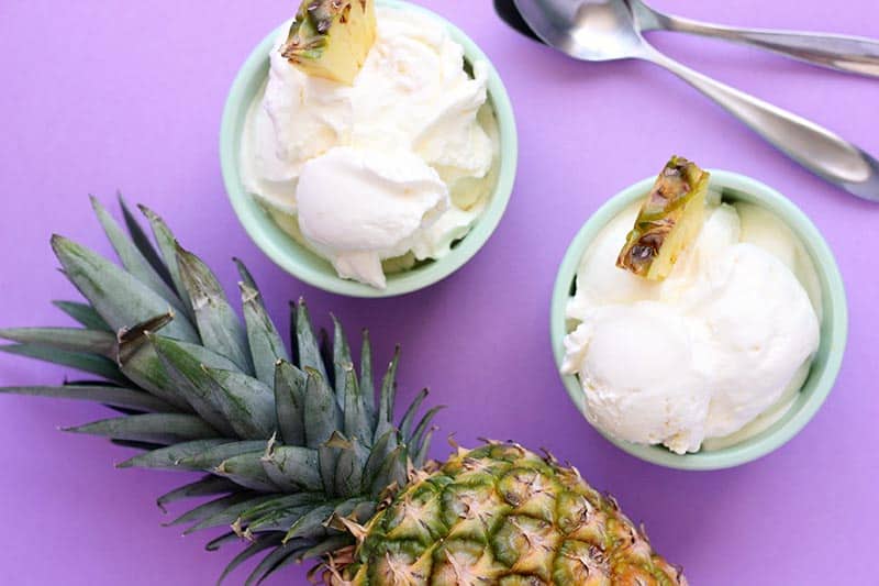 homemade fresh pineapple ice cream