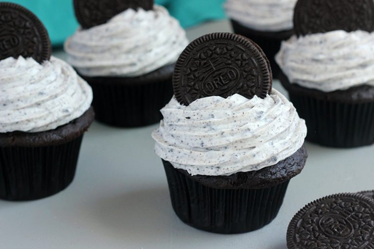 Oreo Cookies and Cream Cupcakes Cake Mix Hack One Sweet Appetite