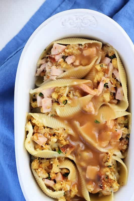 Stuffed Pasta Shells with Thanksgiving LEftovers