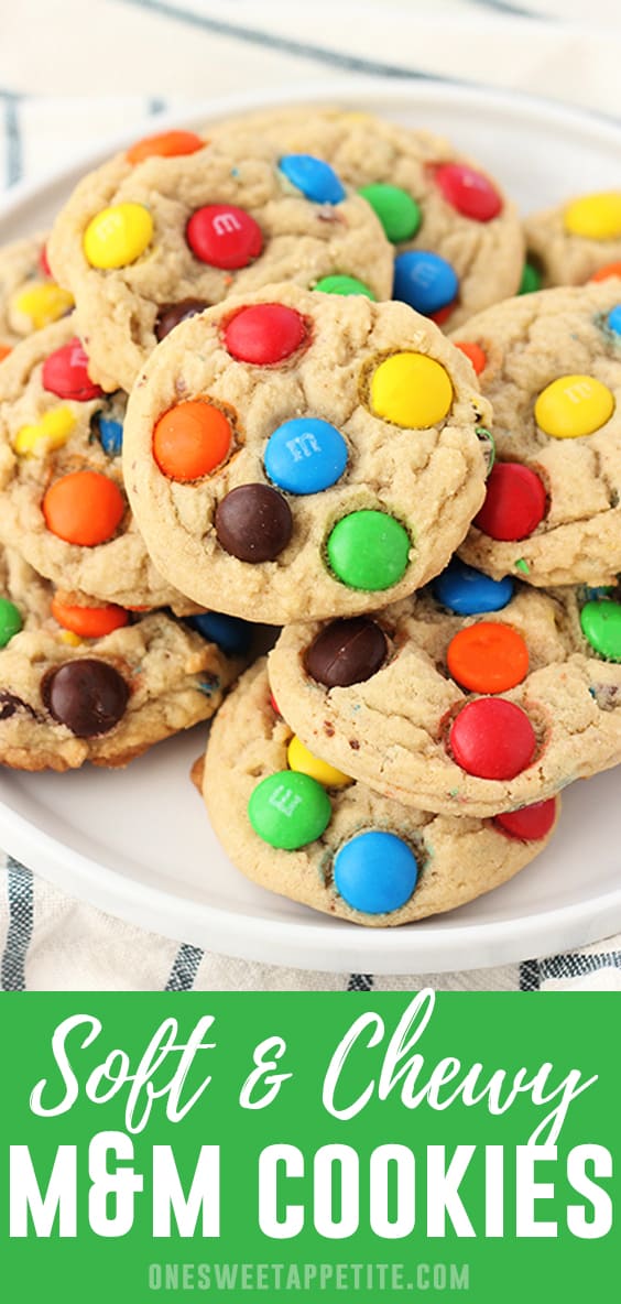 These soft and chewy M&M cookies are a classic staple for your recipe box! Perfect for sharing, bake sales, or parties! 