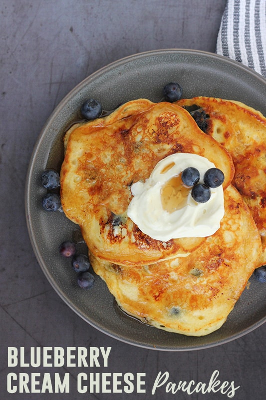 Blueberry Cream Cheese Pancakes