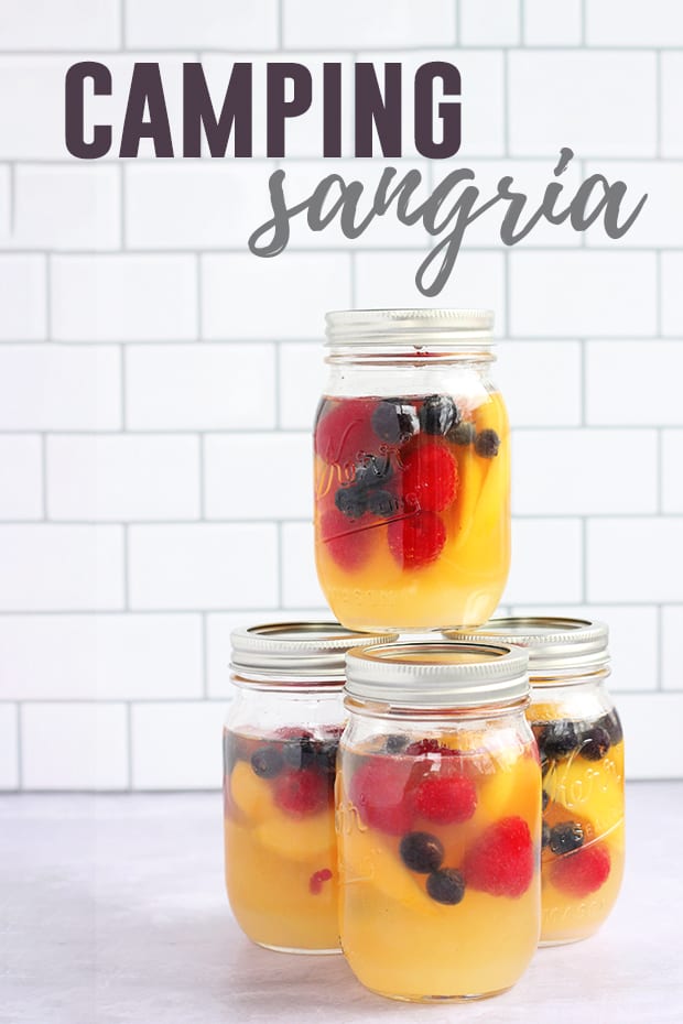 Easy Camping Sangria Recipe - made in mason jars! 