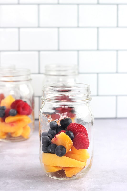 Sangria made in a mason jar