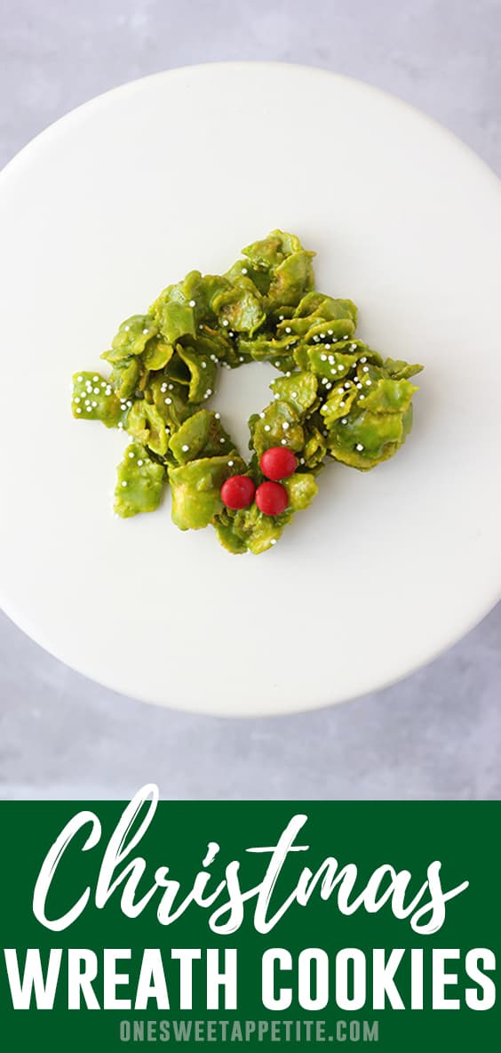 This recipe for Christmas Wreath Cookies is made with just 6 ingredients and is the perfect Christmas cookie recipe to share this season!