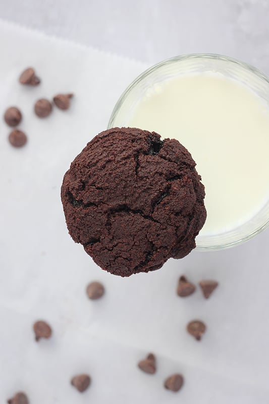 Chocolate cookie with milk